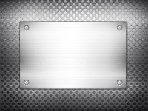 Black metal grid square plate 2 Stock Illustration