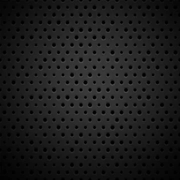 Black metal or plastic texture with holes Illustrazione stock