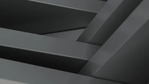 Black metal panels of rectangular shape. Random chaotic position. Abstract co Stock Photos