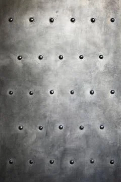 Black metal plate or armour texture with rivets Stock Photos
