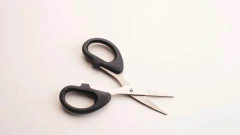 Black metal scissors, close up Stock Photos