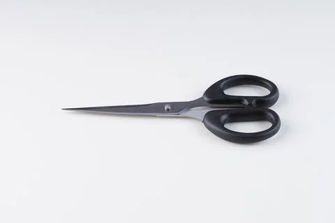 Black metal scissors Stock Photos