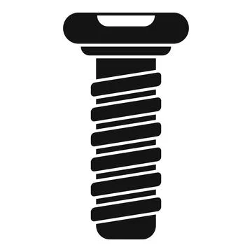 Black metal screw with helical thread for secure fastening Stock Illustration