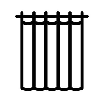 Black metal security gate with vertical bars isolated cutout Stock Illustration