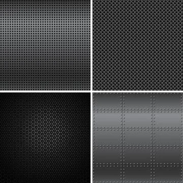 Black Metal Textures Stock Illustration
