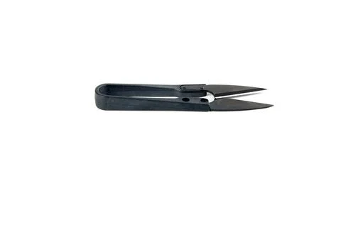 Black metal thread snips side view over white Stock Photos