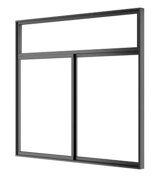 Black metallic window isolated on white background Stock Illustration