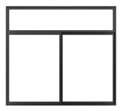 Black metallic window isolated on white background Illustrazione stock
