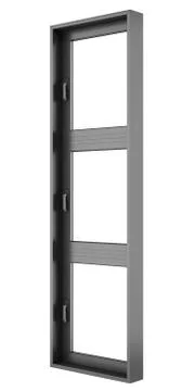 Black metallic window isolated on white background Stock Illustration