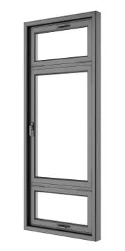 Black metallic window isolated on white background Stock Illustration