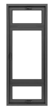 Black metallic window isolated on white background Stock Illustration