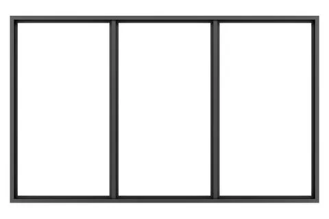 Black metallic window isolated on white background Stock Illustration