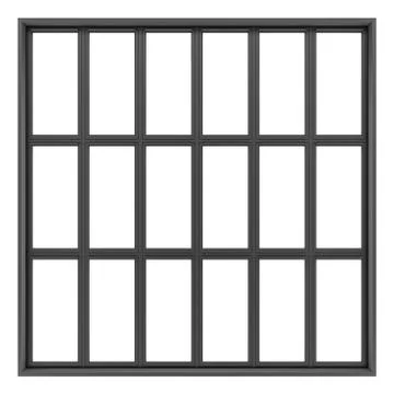 Black metallic window isolated on white background Stock Illustration