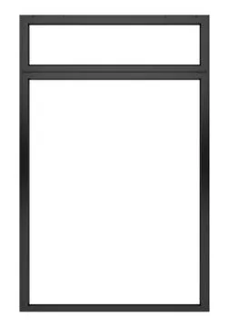 Black metallic window isolated on white background. 3d illustration Stock Illustration