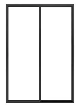 Black metallic window isolated on white background. 3d illustration Stock Illustration