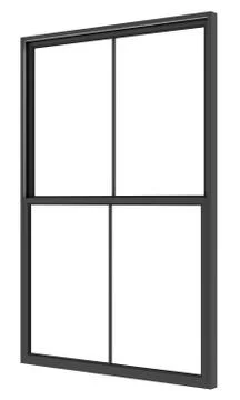 Black metallic window isolated on white background. 3d illustration Stock Illustration