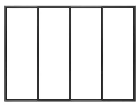 Black metallic window isolated on white background. 3d illustration Stock Illustration
