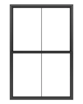 Black metallic window isolated on white background. 3d illustration Stock Illustration