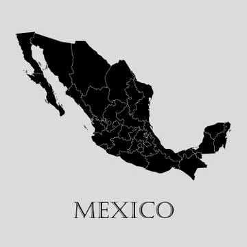 Black Mexico map - vector illustration Stock Illustration