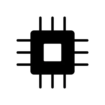 Black Microchip Graphic with Lines for Technology and Innovation Themes 스톡 일러스트