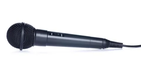 Black microphone audio Stock Photos