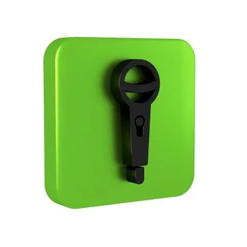 Black Microphone icon isolated on transparent background. On air radio mic .. Illustrazione stock