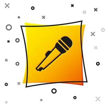 Black Microphone icon isolated on white background. On air radio mic microp.. Illustrazione stock