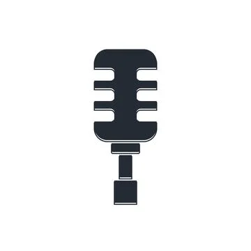 Black Microphone icon isolated on white background. On air radio mic microp.. Stock Illustration