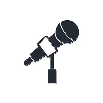 Black Microphone icon isolated on white background. On air radio mic microp.. Stock Illustration