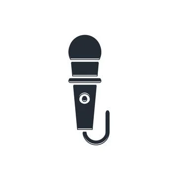 Black Microphone icon isolated on white background. On air radio mic microp.. 스톡 일러스트