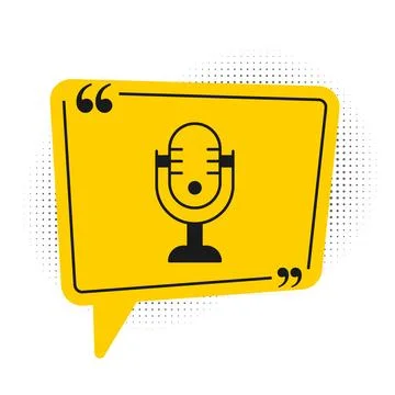 Black Microphone icon isolated on white background. On air radio mic microp.. Stock Illustration