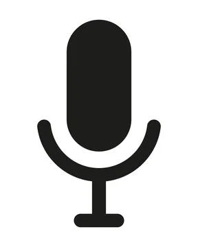 Black microphone icon on white vector Stock Illustration