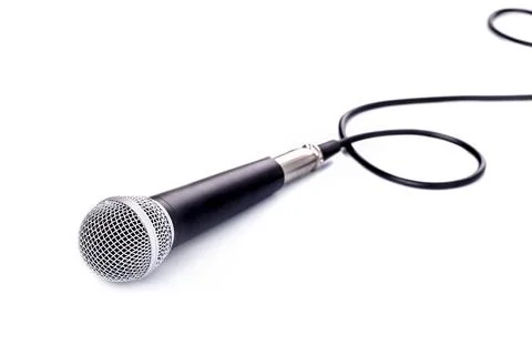 Black Microphone isolated on white background Stock Photos
