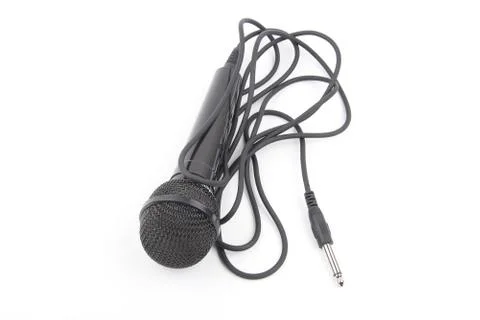 Black microphone Stock Photos