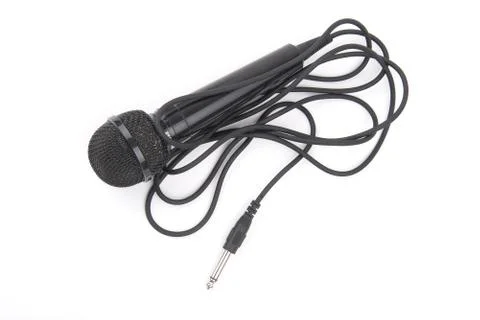 Black microphone Stock Photos