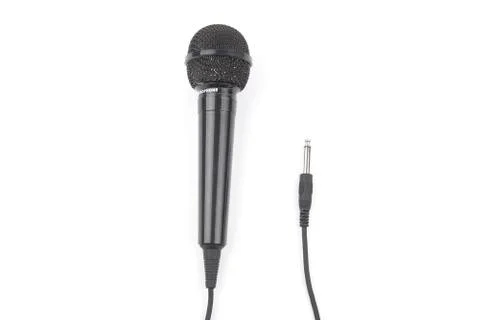 Black microphone Stock Photos