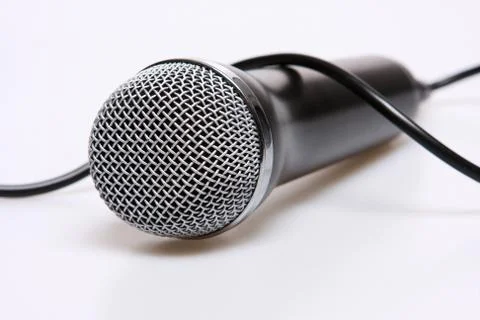 Black microphone Stock Photos