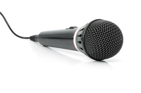 Black microphone Stock Photos