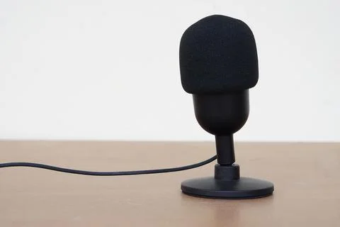 Black microphone Stock Photos