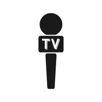 Black microphone press icon Stock Illustration