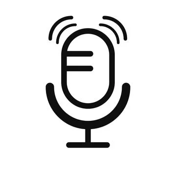 Black microphone on stand icon Illustrazione stock