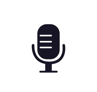 Black microphone on stand icon Illustrazione stock
