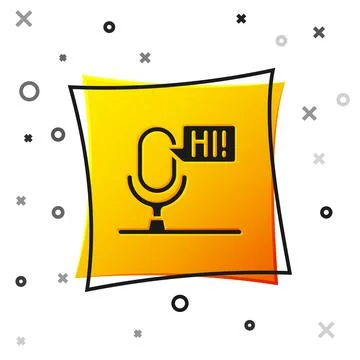 Black Microphone voice device icon isolated on white background. Microphone Stock Illustration
