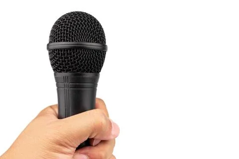 Black microphone on a white background Stock Photos