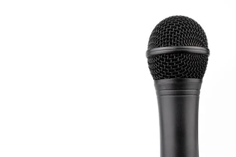 Black microphone on a white background Stock Photos