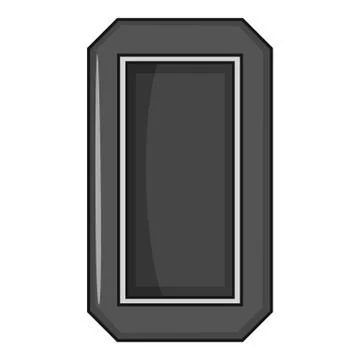 Black microprocessor chips icon, cartoon style Stock Illustration