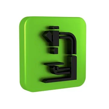 Black Microscope icon isolated on transparent background. Chemistry, pharma.. 스톡 일러스트