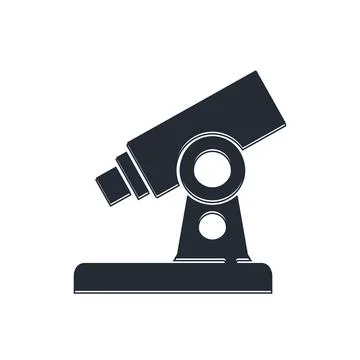 Black Microscope icon isolated on white background. Chemistry, pharmaceutic.. Stock Illustration