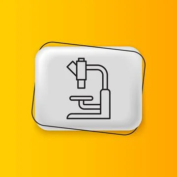 Black Microscope icon isolated on yellow background. Chemistry, pharmaceuti.. 库存插图