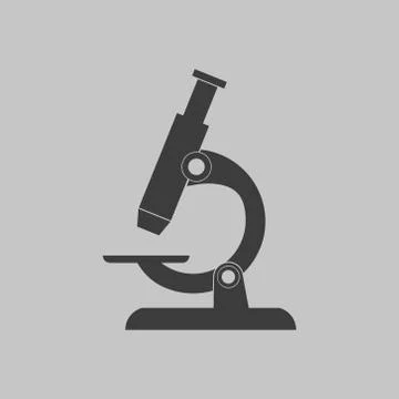 Black microscope icon on a white background - vector illustration Stock Illustration